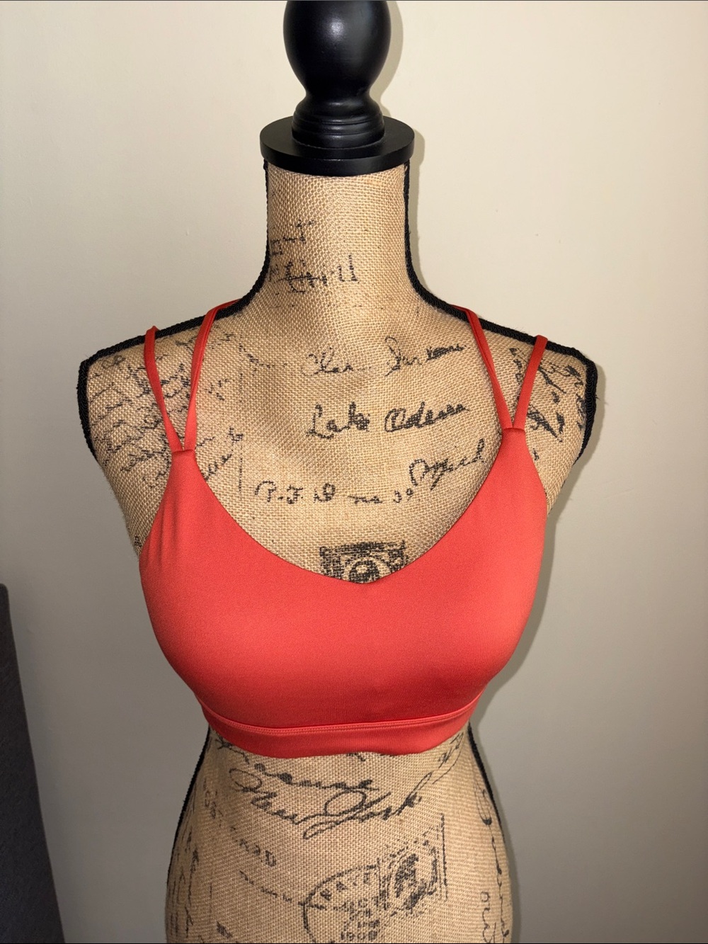 Women's Seamless V-Neck Low Impact Sports Bra - Coral - Picture 6 of 7